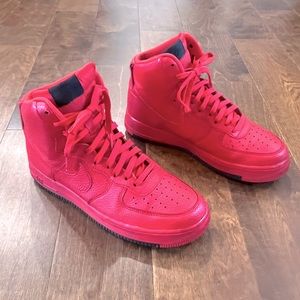 Nike Air Force 1 High University Red/Black Sneakers, Men’s Size 9